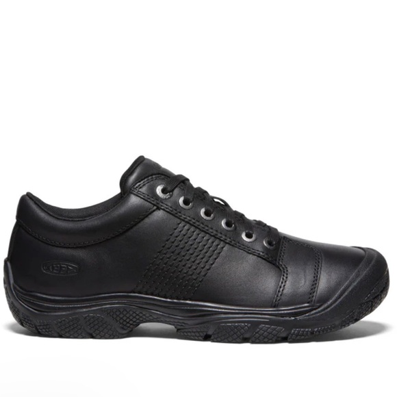KEENS PTC Oxford Leather Black All Day Comfort Shoes, Size 11